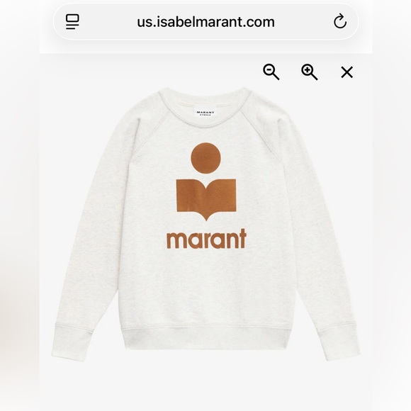 Isabel Marant Étoile Millyny Sweatshirt Ecru/Camel Size 40 6/8 - Picture 10 of 11